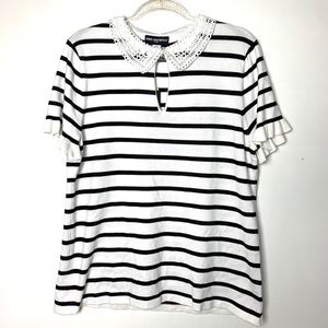 NWT Karl Lagerfeld Striped Short Sleeve Top